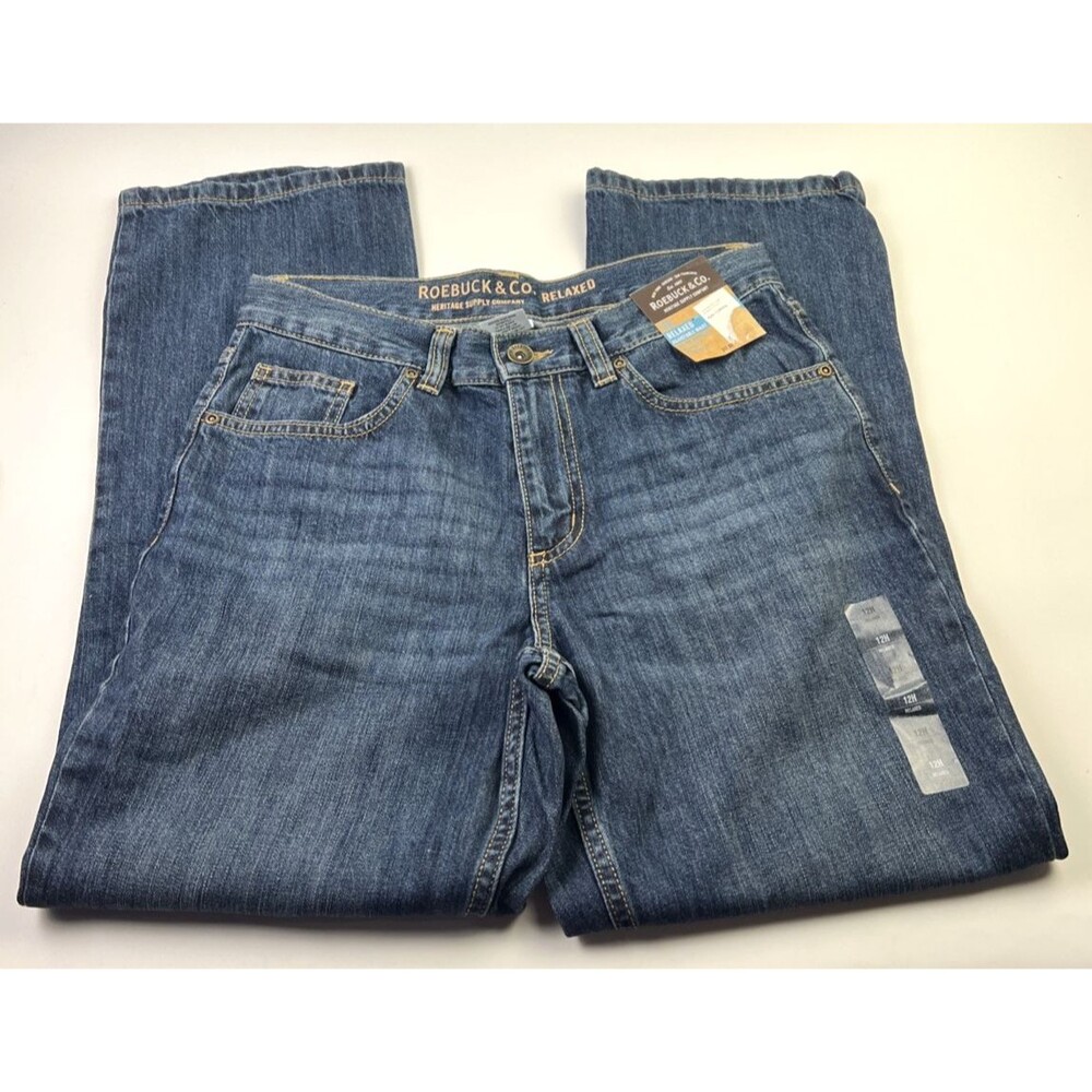 Roebuck & Co. Boys 12H Youth RELAXED Blue Jeans Brand NEW With Tags
